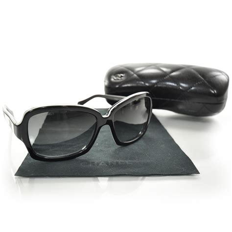 chanel 5143 black on white sunglasses|CHANEL CC Logo Sunglasses 5143 Black and White.